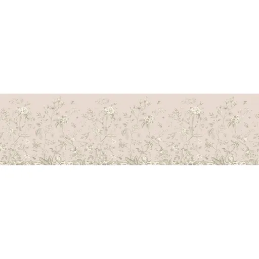 Bordură autocolantă Old graphic florals, 500  x 13,8 cm