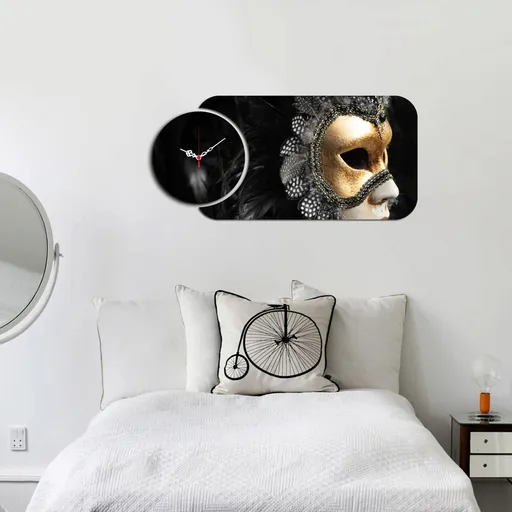 Ceas de perete, YMS-47, Dimensiune: 68 x 32 cm, Multicolor