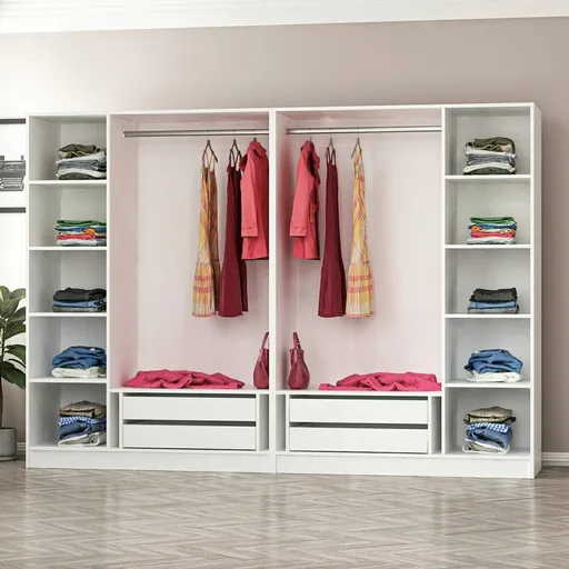 Dulap pentru haine, Hanah Home, Kale, 270x190x52 cm, Maro