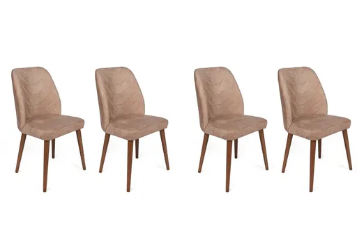 Set scaune 4 piese, Hanah Home, Dallas-553 V4, Nurca / Nuc