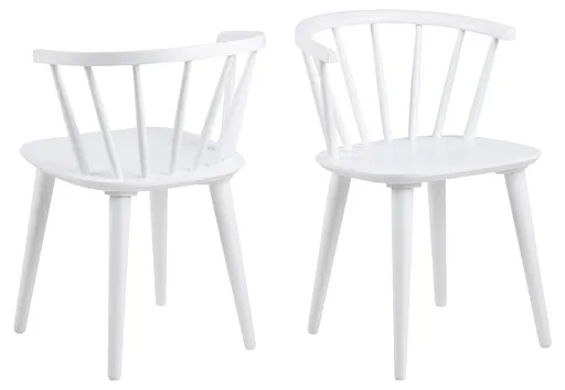 Scaun Ida, Actona, 51.5x51x75 cm, lemn de cauciuc, alb