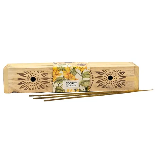 Arome  Secret garden cutie de lemn cu bețișoare parfumate Pure Bliss, 10 bețișoare, galben
