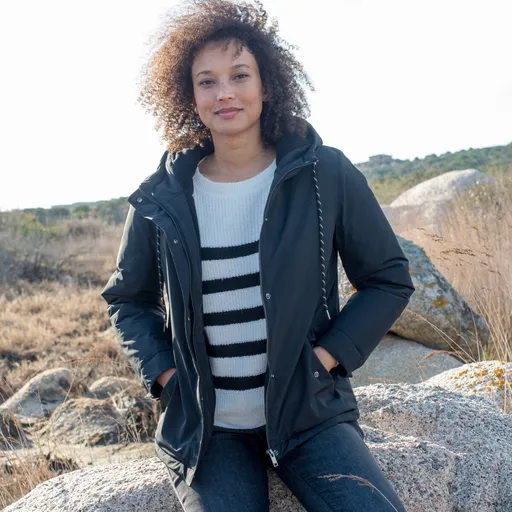 Jachetă impermeabilă cu glugă, fermoar