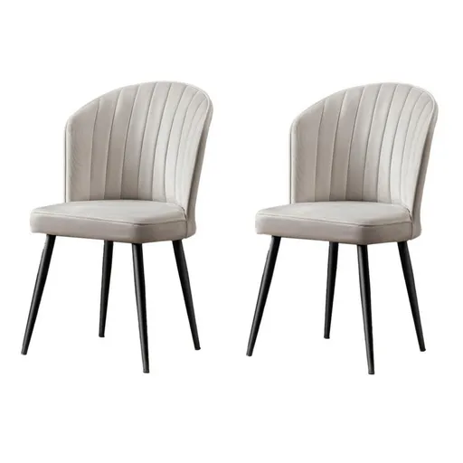 Set de scaune de sufragerie Rubi Cream and Black,2 buc., crem deschis