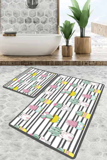 Set covorase de baie, L'essentiel Maison, Catinus Cactus Djt, Multicolor