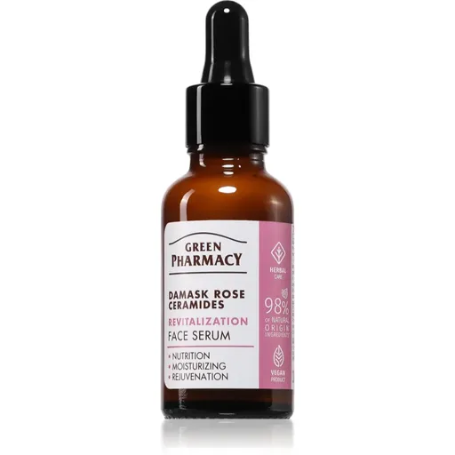 Green Pharmacy Damask Rose & Ceramides Serum Ser facial revitalizant 30 ml