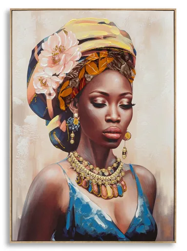 Tablou decorativ Ayda -A, Mauro Ferretti, 72x102 cm, canvas pictat/lemn de brad, multicolor