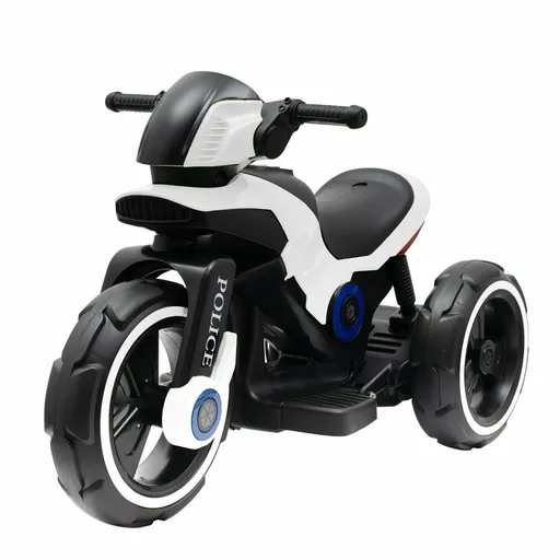 Motocicletă electrică pentru copii Baby Mix Police negru și alb, 100 x 50 x 61 cm