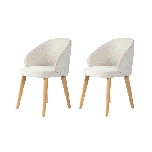 Set de scaune de sufragerie Bentley White andLight Oak, 2 buc., alb