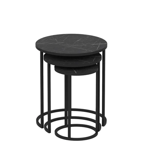 Măsuță Gloria Black, 3 bucăți