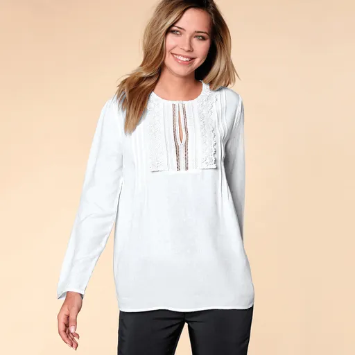 Bluză cu mâneci lungi și dantelă