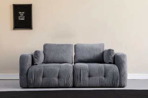 Canapea 2 locuri, Atelier del Sofa, 560ARE4115, Lemn de fag / PAL, Gri