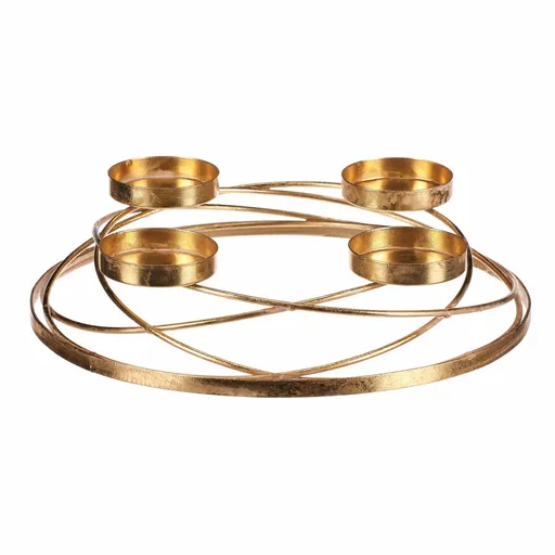 Sfeșnic de Advent Kruhy, auriu, metal, diametru 35 cm, auriu
