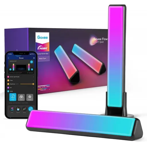Set 2 buc lampa LED Govee Flow Plus Light Bars RGBICWW, WiFi si Bluetooth, TV Ambient, Alexa si Google Assistant H6056