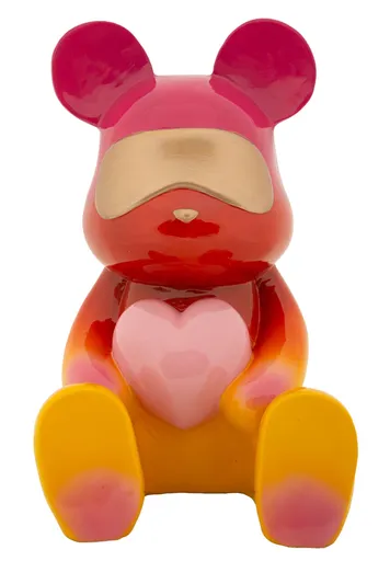Figurina /sculptura decorativa Sitting Rainbow Teddy, Mauro Ferretti, 21.5x20.5x32 cm, polirasina, multicolor