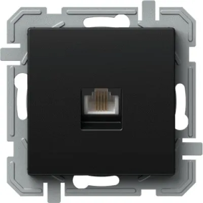 PRIZA SIMPLA, TEL KS RJ11 6/4, NEGRU, TEM Modul TEM-KQ36BKXO-U