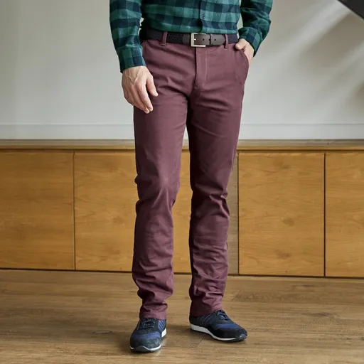 Pantaloni chino cu talie elastică pe laterale