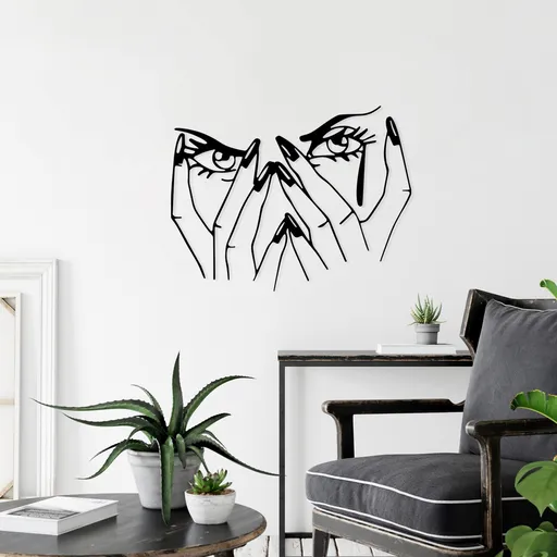 Decoratiune de perete, Woman Eyes, Dimensiuni: 54 x 70 cm, Negru