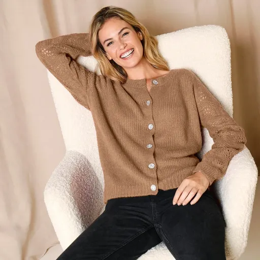 Pulover elastic cu nasturi bijou