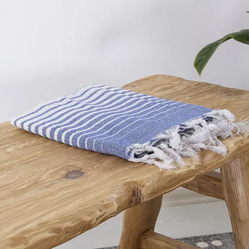 Prosop de plaja, L'essentiel Maison, Alagra, 100x170 cm, Albastru