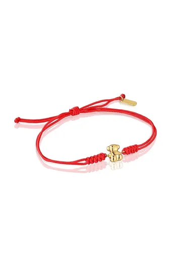 Tous Brățară roșie Cabala pentru noroc, cu ursuleț din aur elegant 1004025200