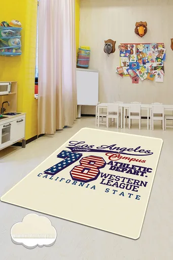 Covor, California State, 100x200 cm, Poliester, Multicolor