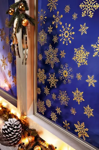 47 Stickere Fulgi de zăpadă aurii