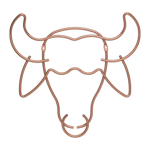 Suport decorativ perete Buffalo, Metaltex, 32 x 34 cm,  inox, aramiu