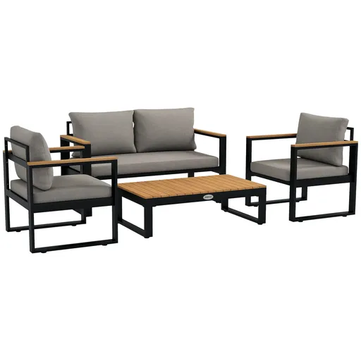 Outsunny Set din 4 piese de mobilier pentru gradina cu canapea pe | Aosom Romania