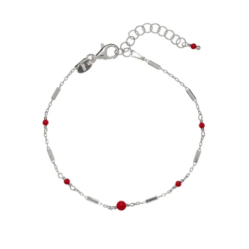 Alisia Brățară din argint cu mărgea roșie AL3246-Argento-Corallo