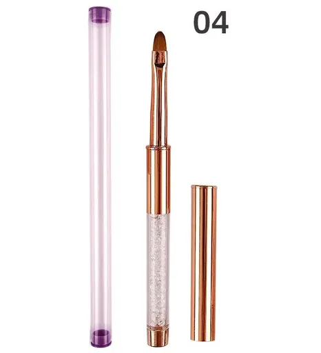 Pensula Ovala pentru Gel Nr.4 cu Maner Cristale