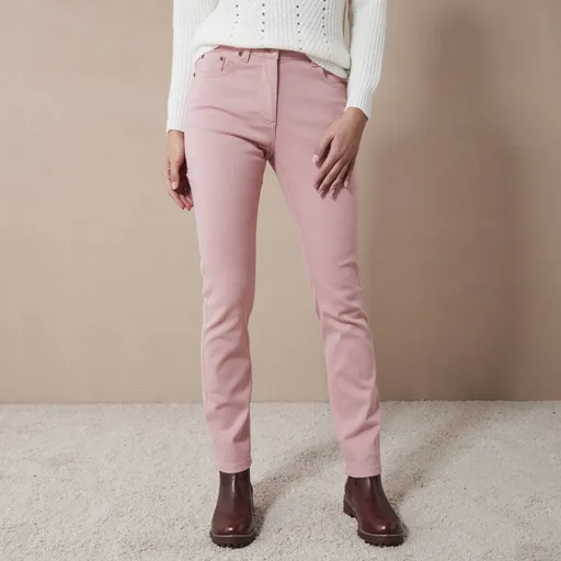 Pantaloni lungi slim de culoare uni