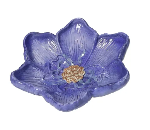 Platou decorativ, Flora Purple, Brandani, D22x6.5 cm, rasina