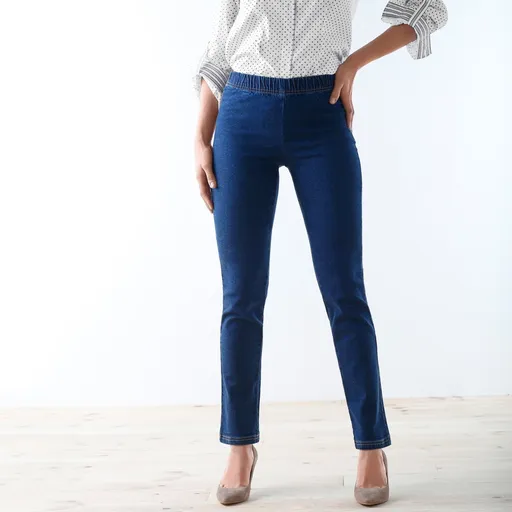 Pantaloni modelatori cu talie elastică și efect de abdomen plat