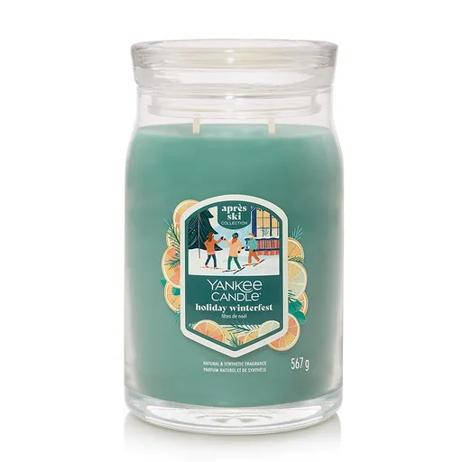 Yankee Candle Lumânare parfumată mare Signature Holiday Winterfest, 567 g, verde, L