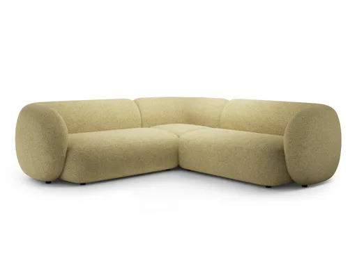 Coltar simetric 5 locuri, Kate, Micadoni Home, 252x252x76 cm, tesatura structurata, galben melanj