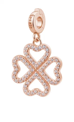 Rosato Pandantiv strălucitor placat cu aur Trifoi cu patru foi Storie RZ247