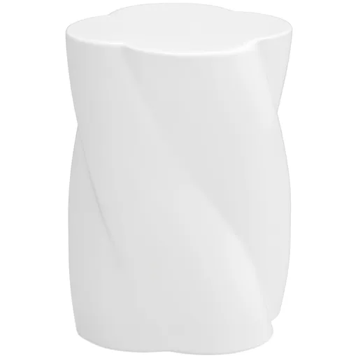 Outsunny Scaun de ceramică în formă spiralată, rezistent la 120kg Ø33 x 45 cm, rezistent la intemperii, scaun de grădină cu capac alb | Aosom Romania