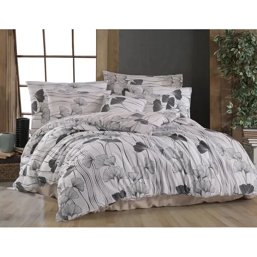 BedTex Lenjerie de pat din bumbac Ginko albă, 140 x 200 cm, 70 x 90 cm