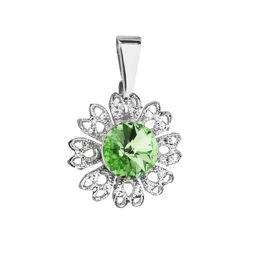 Evolution Group - Pavona Pandantiv strălucitor cu cristal Swarovski de culoare verde Floare 54032.3 peridot