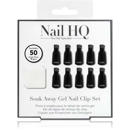 Nail HQ Soak Away Gel Nail Clip Set set pentru îndepărtarea unghiilor cu gel și acril