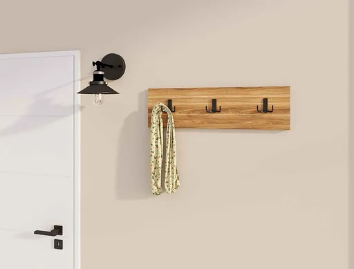 Cuier de perete, Hanah Home, Üçlü, 36x12x1.8 cm, Maro