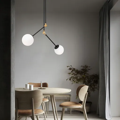 Lustra, Opviq, 892OPV1407, Alb/Negru