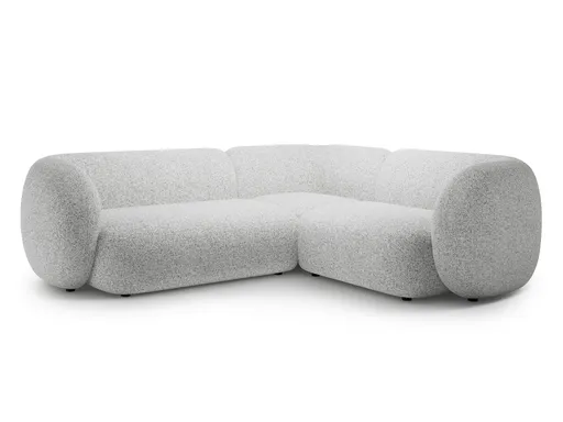 Coltar dreapta 4 locuri, Kate, Micadoni Home, 252x220x76 cm, tesatura structurata, gri deschis melanj