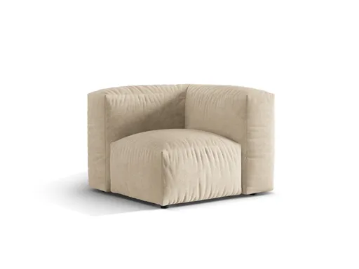 Modul pentru canapea, 1 loc, Martina-120, Micadoni Home, 100x100x75 cm, catifea, bej deschis