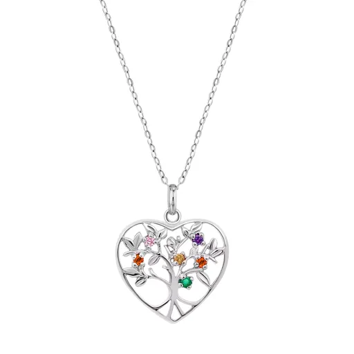 Lotus Silver Colier frumos din argint Copacul vieții cu zircon colorat LP3199-1/1 (lanț, pandantiv)