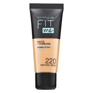 Maybelline Fit Me! Foundation Matte + Poreless fond de ten lichid cu efect matifiant 220 Natural Beige 30 ml