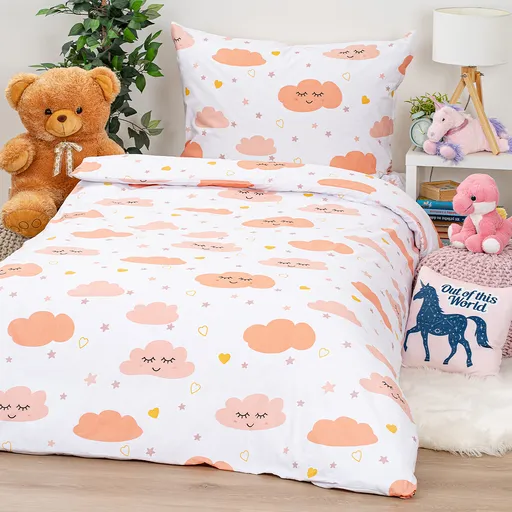 Lenjerie de pat din bumbac 4Home Pink Clouds, 140 x 200 cm, 70 x 90 cm