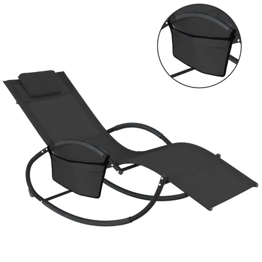 Scaun balansoar de grădină 161 x 60 x 80 cm, negru