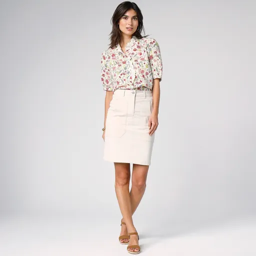 Fustă dreaptă din twill